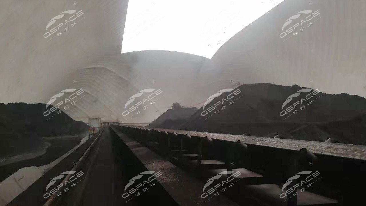 轻空间气膜煤仓内景 轻空间气膜煤仓内景